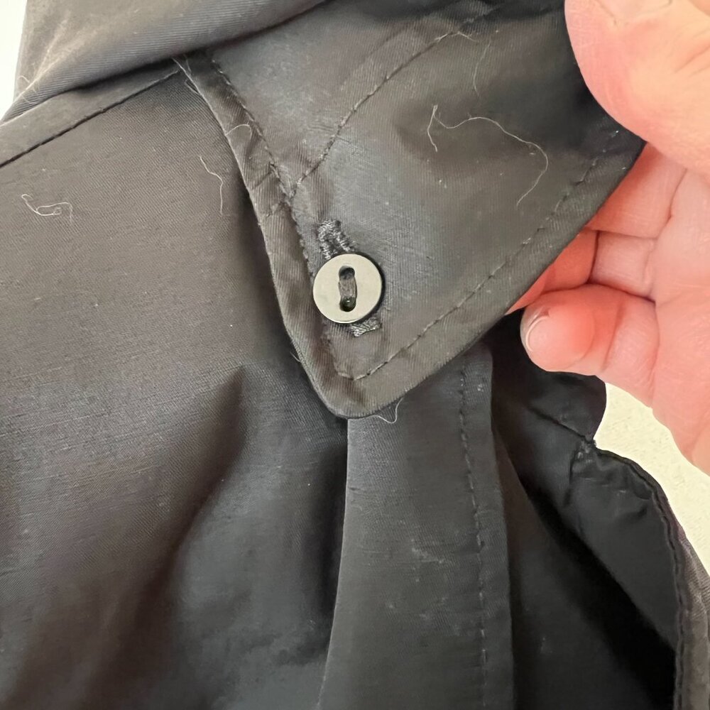 DKNY Black Trench Rain Jacket Double Breasted Lined Belted Classic L Outdoor - Picture 9 of 15